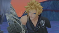 Cloud struggles to withstand Sephiroth's darkness.